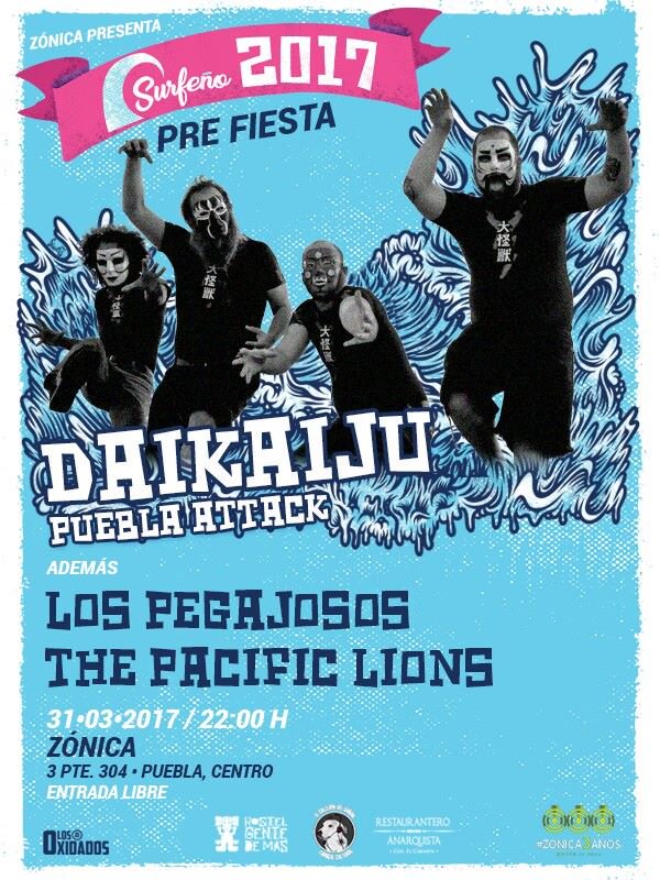 Culminamos nuestro mes de aniversario con un gran show <a href="/teamdaikaiju/">Daikaiju</a> <a href="/Pacific_Lions/">The Pacific Lions</a> y <a href="/Lospegajososmx/">lospegajosos</a> 
#EntradaLIbre #Zonica3años