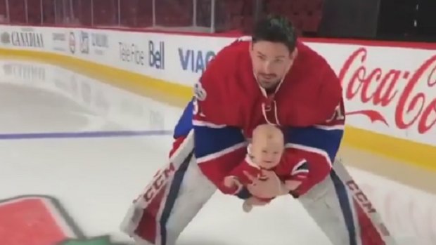 BarDown's tweet photo. .@CP0031 skating around with his baby made the Habs' team photo day infinitely better. WATCH: https://t.co/U3EjETHFUX https://t.co/DaBkUUpYb5
