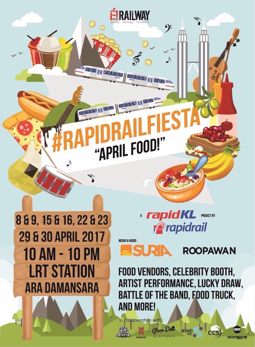 Jangan lupa datang ke #rapidrailfiesta sempena APRIL FOOD 🎉 ada bermacam aktiviti menarik menanti anda #rapidrailfiesta