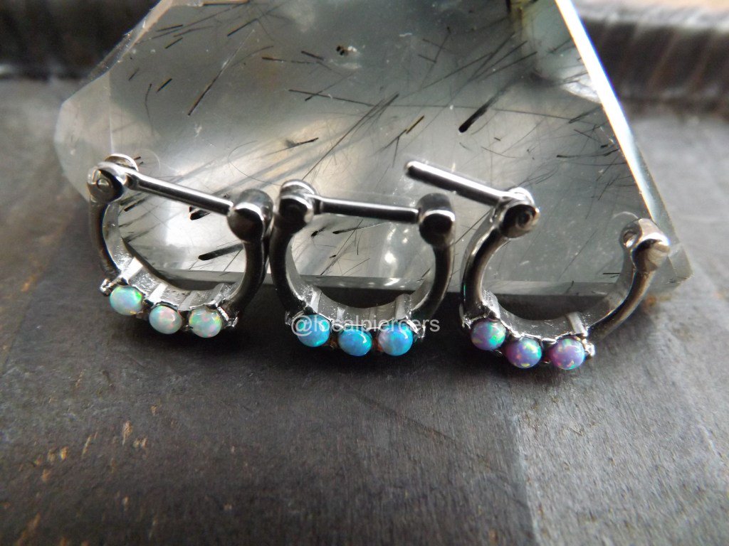 LocalPiercers's tweet photo. Opal Septum Ring 16g 1/4" Nose Piercing Rings Hinged Clicker Daith Jewelry Opals White… https://t.co/fKM4wcPP5T https://t.co/8sBOo5Gl93