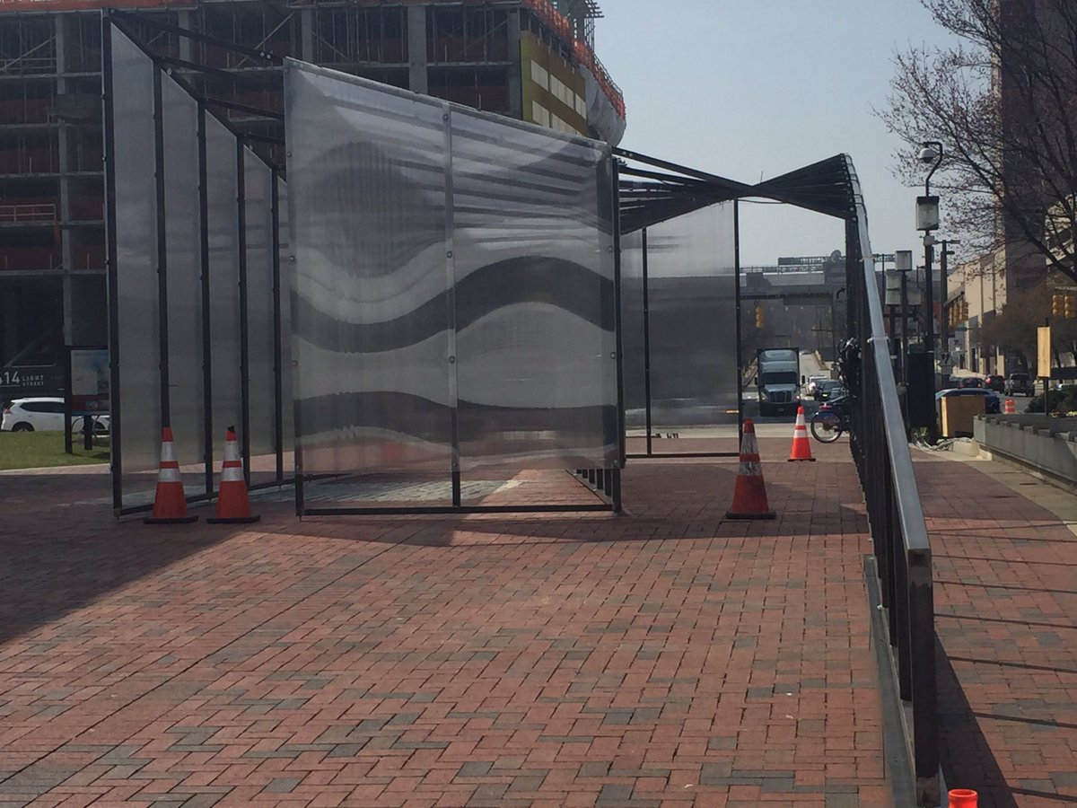 LightCityBmore's tweet photo. So many #LightCity installs happening at the Inner Harbor. https://t.co/56KDMXCkQk