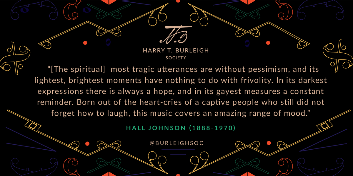 burleighsoc's tweet photo. Like #Burleigh, #NathanielDett and #EvaJessye, #HallJohnson was a composer and arranger of the #spiritual https://t.co/NGmLKB9xVU