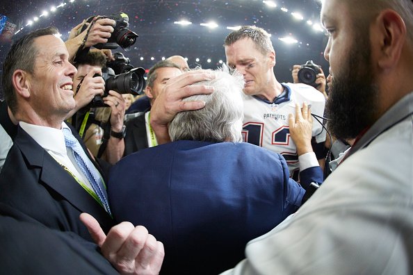 Didn't know that Brady broke down in Kraft's arms after winning the Super Bowl last month. Dude was feeling things that night.