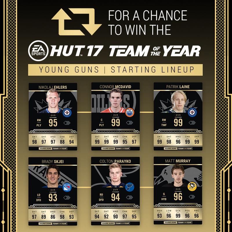EASPORTSNHL's tweet image. Two more days to get #HUT17TOTY Young Gun items or you could just...