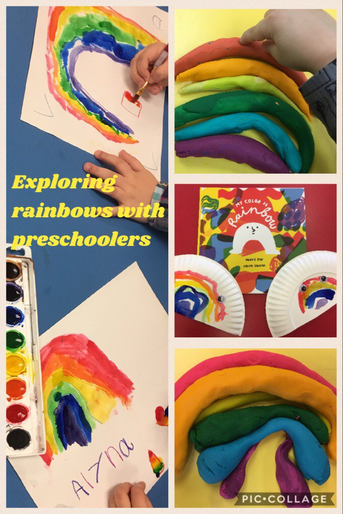 lee10hoeve's tweet photo. Exploring rainbows with preschoolers today in art class  #mycolorisrainbow https://t.co/qY2W2SWnBw https://t.co/0Jw8IYP39z