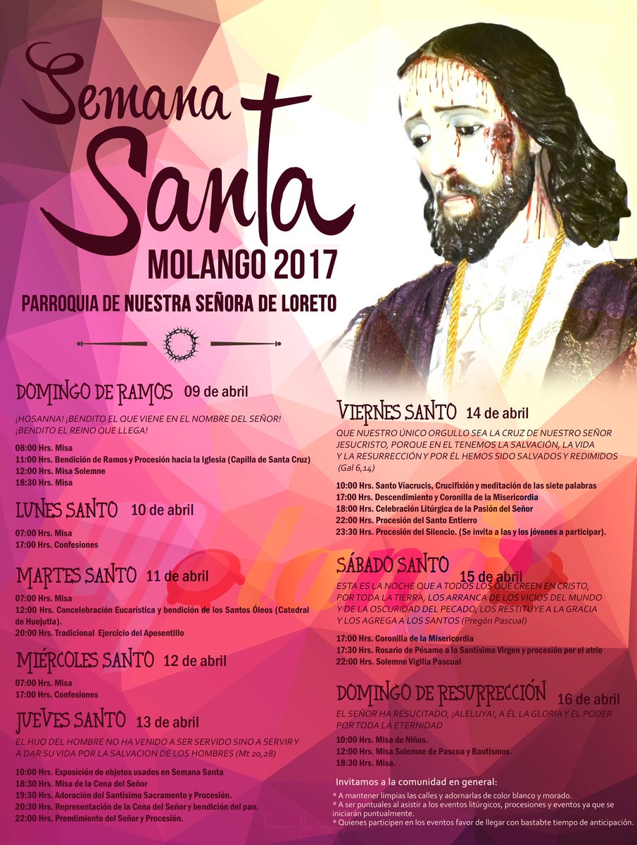 Molango_Hidalgo's tweet image. Programa de actividades religiosas Semana Santa Molango 2017