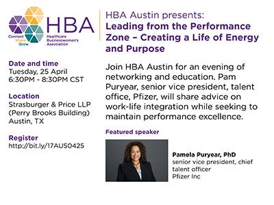 HBAnetAustin's tweet photo. Are you in the Performance Zone? Join HBA Austin April 25th for a night of networking &amp; education. Register today: https://t.co/BpMl43CYRk https://t.co/jqVxNaZjs9