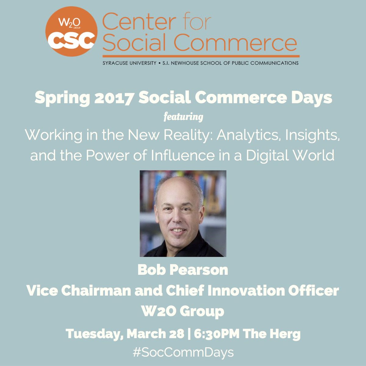 CuseWeissCenter's tweet photo. @w2ogroup's #SocCommDays team will be on campus this week talking with @SyracuseU about #analytics, comms &amp; careers https://t.co/fr7ocfyFHg https://t.co/nWb3DQgeiX