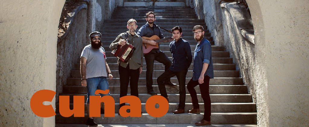 Lummisday's tweet photo. Latino folk band Cuñao perform at Sat. (4/1) Lummis Day “Noisemaker” dinner honoring writer Hector Tobar. Tix at https://t.co/IOk0Tujano. https://t.co/WZzpQPqxPf