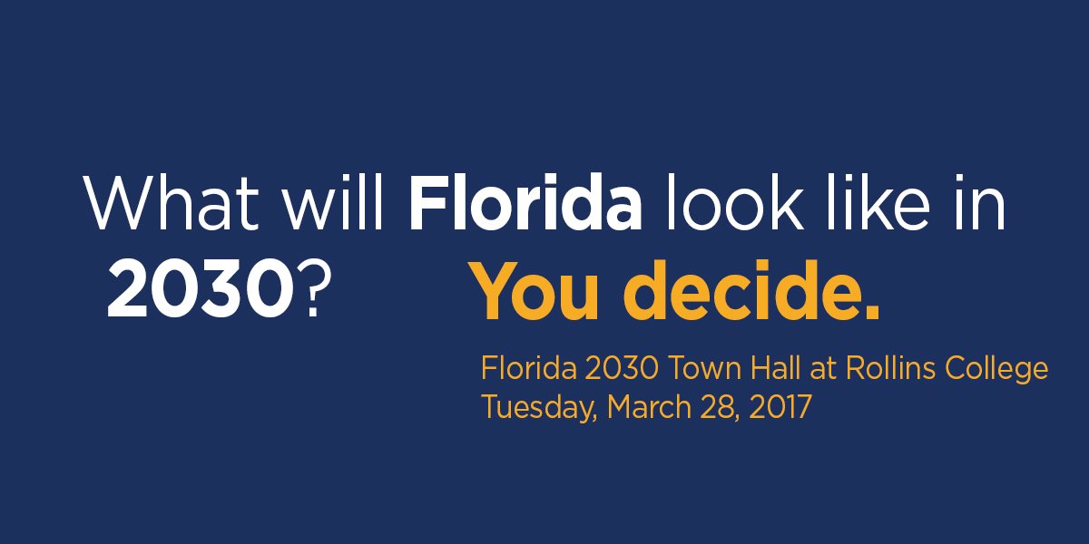 CrummerAlumni's tweet photo. Help shape Florida's future at the Florida 2030 Town Hall at Rollins College. March 28, 2-4 pm. RSVP at https://t.co/tiTWSYxwSY. https://t.co/j7hLuLJDaX