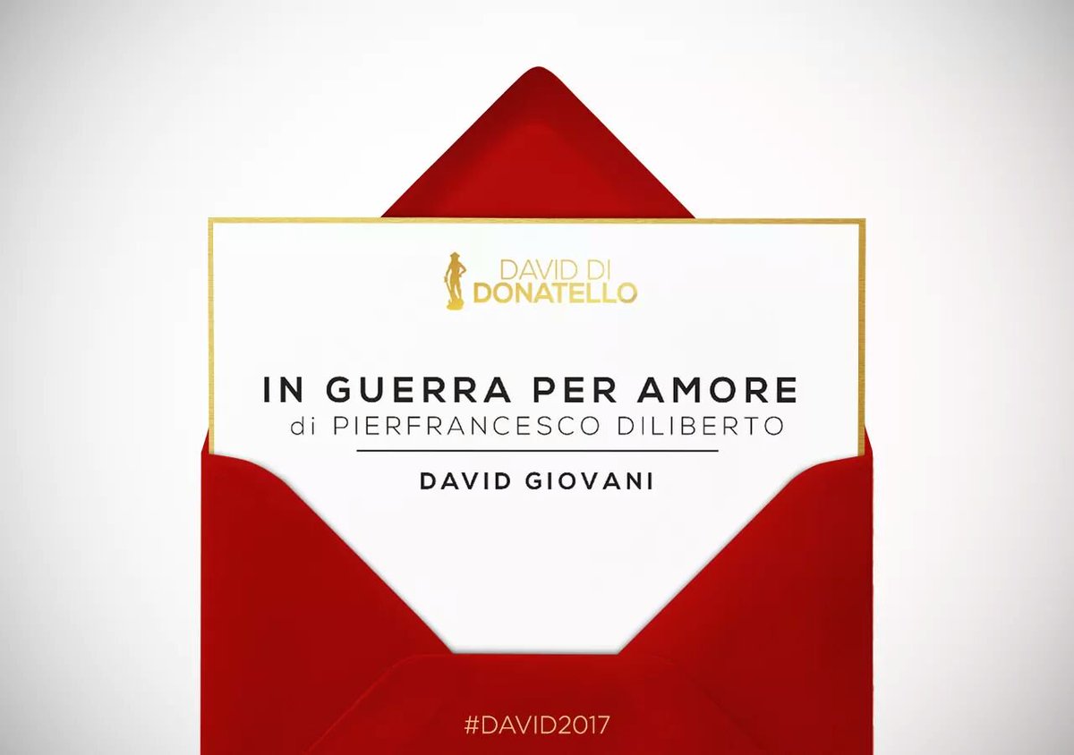 InGuerraXAmore's tweet image. And The Winner Is.. #InGuerraPerAmore #DaviddiDonatello #david2017 #pif  @pif_iltestimone @01Distribution