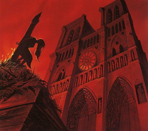 Concept art for The Hunchback of Notre Dame (1996) #Animation #Disney Here's a grim visual. Nothing but bold statements here
