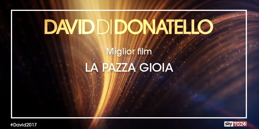 SkyTG24's tweet image. #CarloVerdone premia &quot;La pazza gioia&quot; come Miglior film ai #David2017.