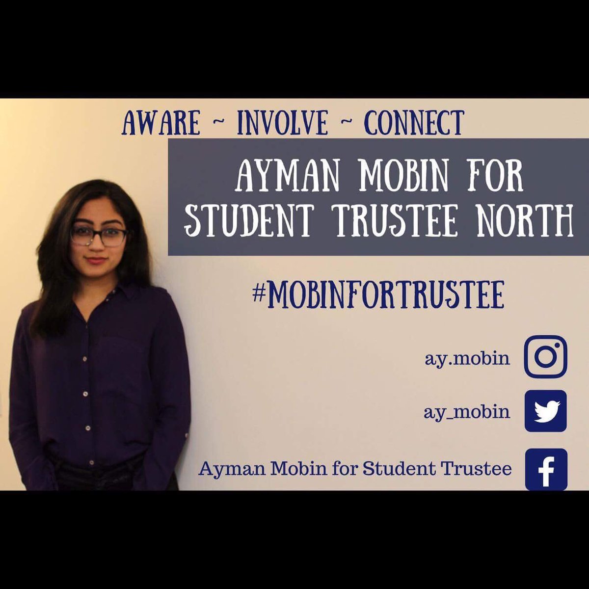 cpssSAC's tweet photo. VOTE AYMAN MOBIN FOR STUDENT TRUSTEE. She's the current grade 11 co-representative. She's a great choice! @CentralPeel1 https://t.co/TCEbkFynun