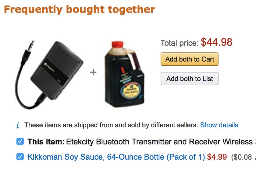 vahnee's tweet photo. So I had no idea bluetooth transmitters and soy sauce was a thing. #wildAmazon https://t.co/Vs1G8ZoLxV
