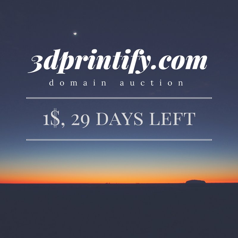3dprintify.com #3dprinting #domain #auction, 29 days left, reserve met, 2$ <a href="/flippa/">Flippa</a>