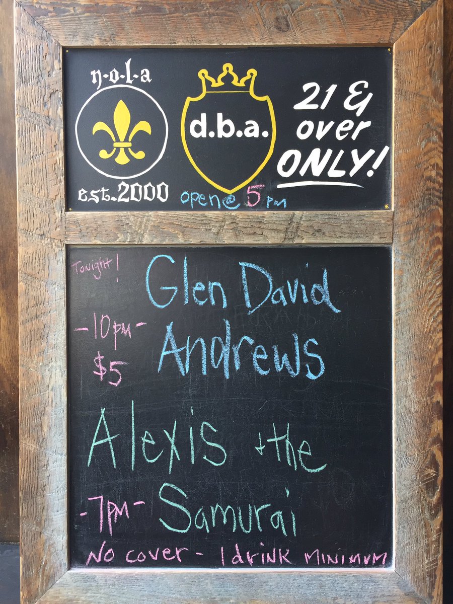 dbaneworleans's tweet photo. Tonight @dbaneworleans! @tremeprince @AlexisandtheSam #Nola #frenchmenstreet ⚜ https://t.co/H8couzbZ0G
