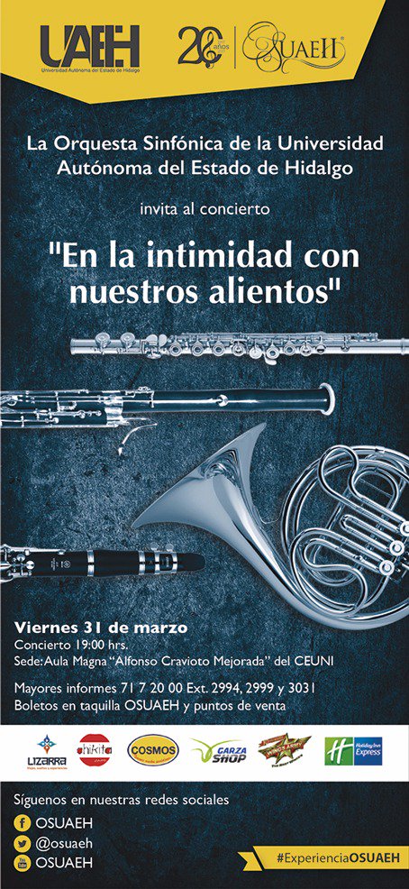 #Entérate regresan las noches de Orquesta a Pachuca. Promo Boletos 2x1 <a href="/indepe_hgo/">Independiente de Hidalgo Periódico</a> <a href="/ConectaPachuca/">Conecta Pachuca</a> <a href="/uaeh_comsoc/">Dirección Comunicación Social</a>  <a href="/UAEH_OFICIAL/">UAEH</a> <a href="/radiouaeh/">Radio UAEH Pachuca 99.7 FM</a>