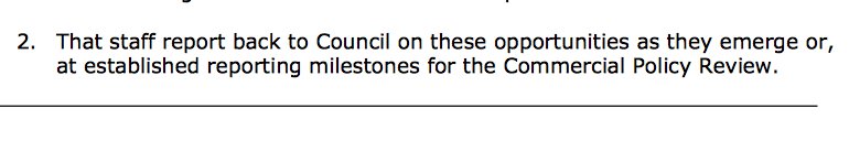 That staff report back to Council on these *situations* as they emerge... https://t.co/UnroxLj8Pw