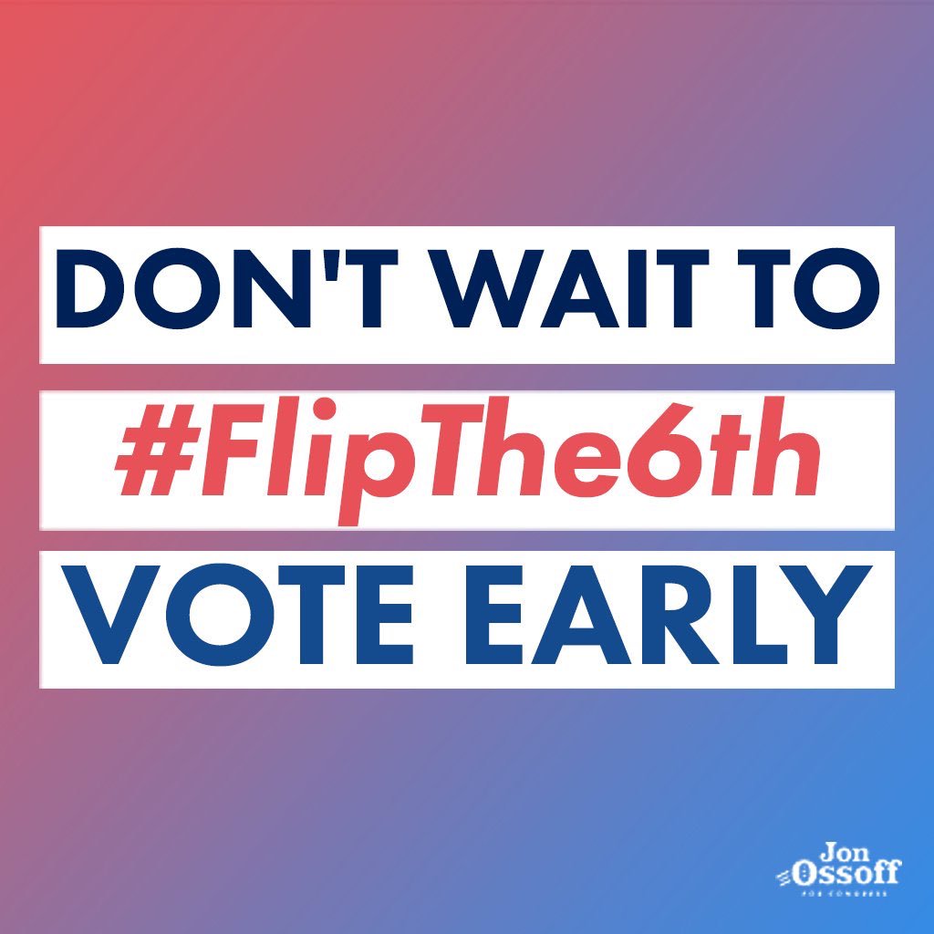 kharyp's tweet photo. I want to #FlipThe6th &amp; send Jon @ossoff to Congress, but Jon needs all of us to help! You can early vote today: https://t.co/TOheKGrkpC https://t.co/fp7exctPVL
