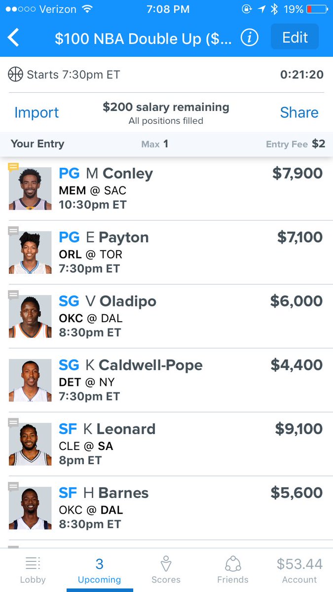 Average_GuyDFS's tweet image. Took some time off. Let's get back on the winning streak!! 🔥 🏀