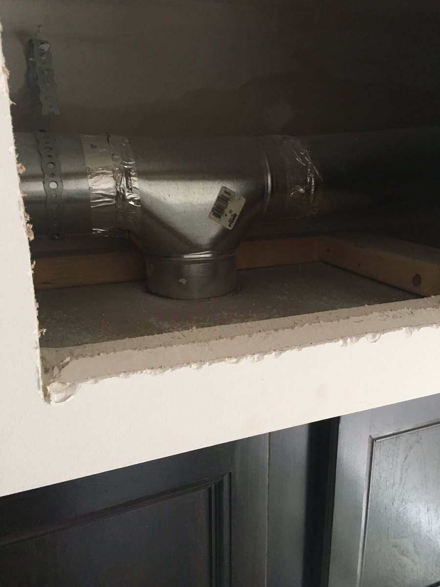 quickfasthvac's tweet photo. Stove, dryer and washroom exhaust connected to one. Another illegal installation to be fixed by QuickFast #fail #poorwork #Toronto #danger https://t.co/b7XFOHTQ7q