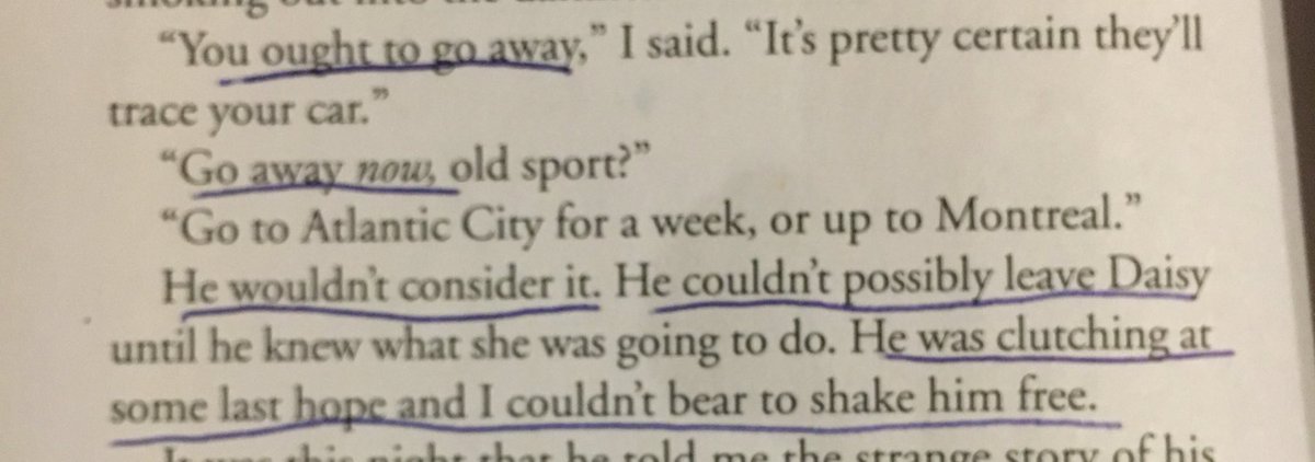 Will2018P2K's tweet photo. Nick offers Gatsby some advice but Gatsby is too caught up in finding out what daisy was going to do to listen #TGGSymbol #TGGDream #Ch8 https://t.co/qJMjdV5CCB