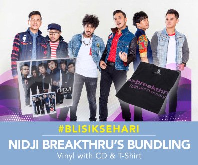 MusicaMerch's tweet image. Hai @Nidjiholic hri ini @Nidji ad prgrm Blisik Sehri di Blibli.com beli albm Vinyl Breakthru dptkan tshirt brtnda tangan @Nidji