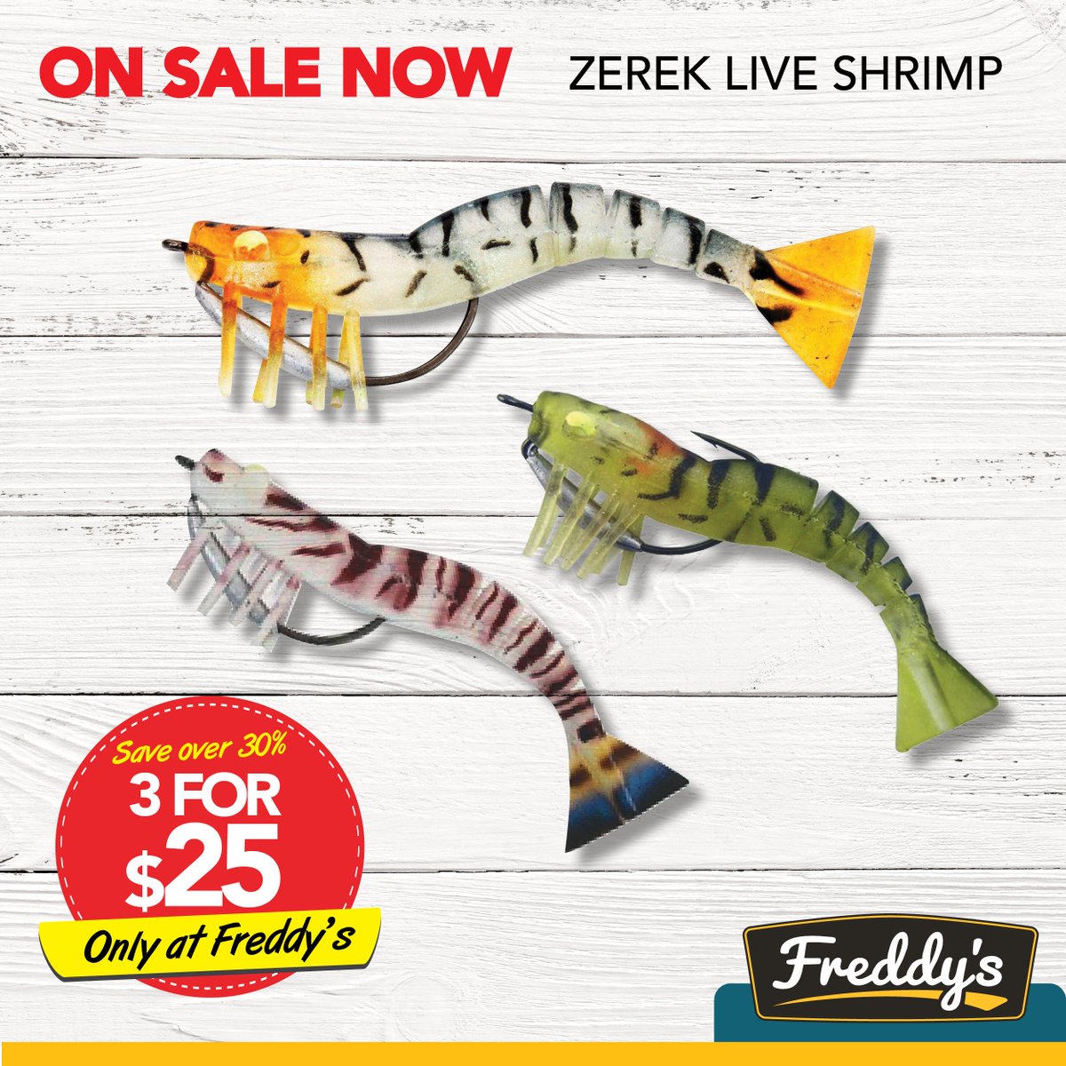 FreddysAust's tweet photo. Zerek Shrimp Live.
3 for $25 ALL STYLES!!!
#freddys #zerek https://t.co/xxDSXXaXxg