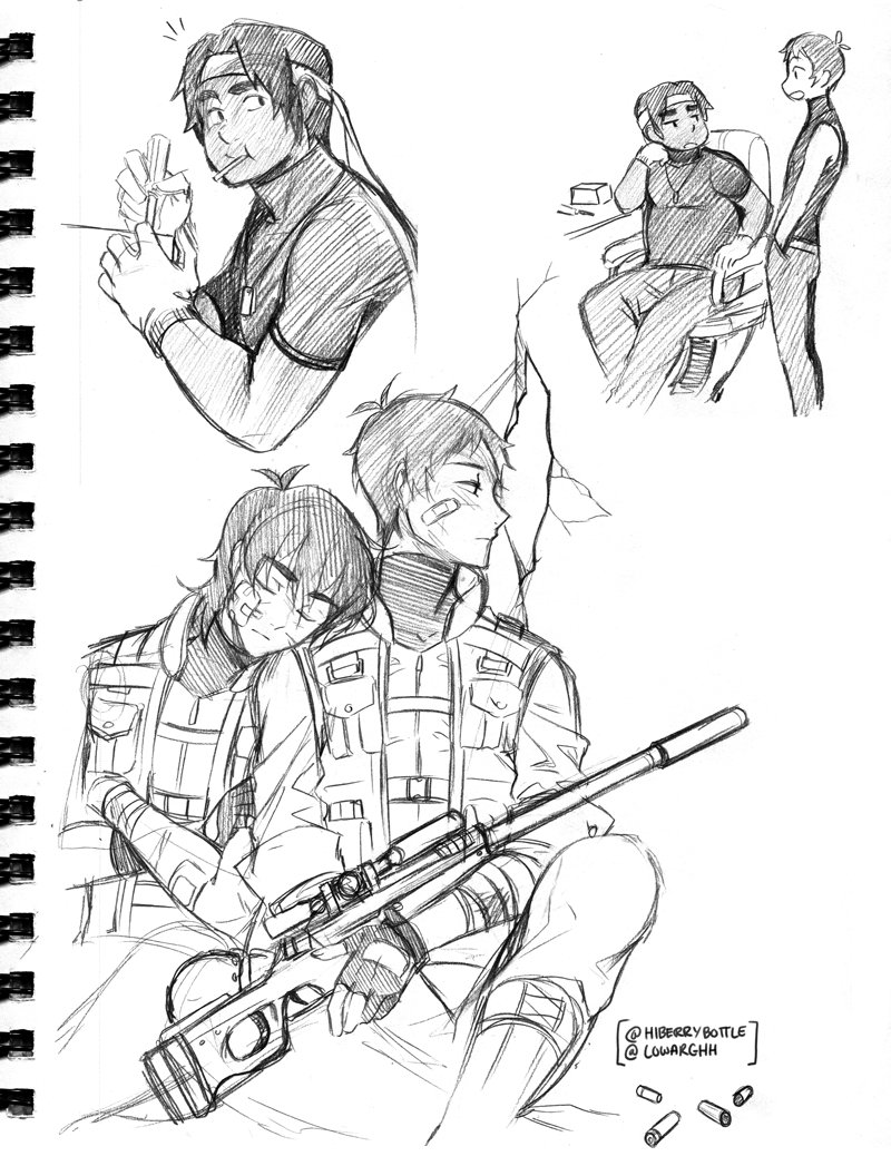 hiberrybottle's tweet image. in between trying to finish breath of the wild i've doodled a massive amount of military au in my sketchbook hahah;ldkgj