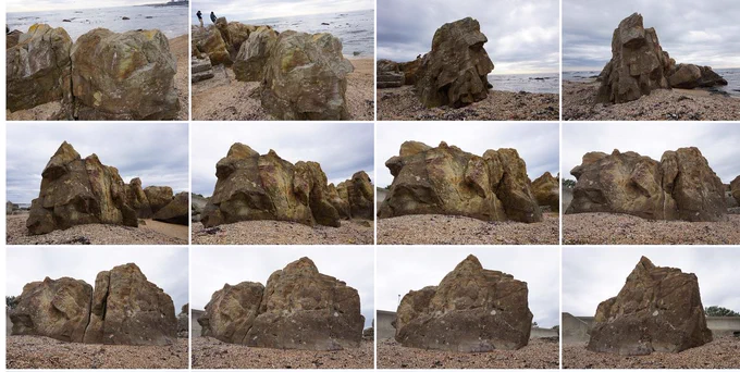自分で撮影した岩の写真と、それをPhotoscanで3D化し、UE4へ持ってきたキャプチャ画像です。かなりの高精度で3D化&テクスチャ化できるのがお分かり頂けると思います。正直、一からZbrushでスカルプトするのがバカらしくなるほどですw 