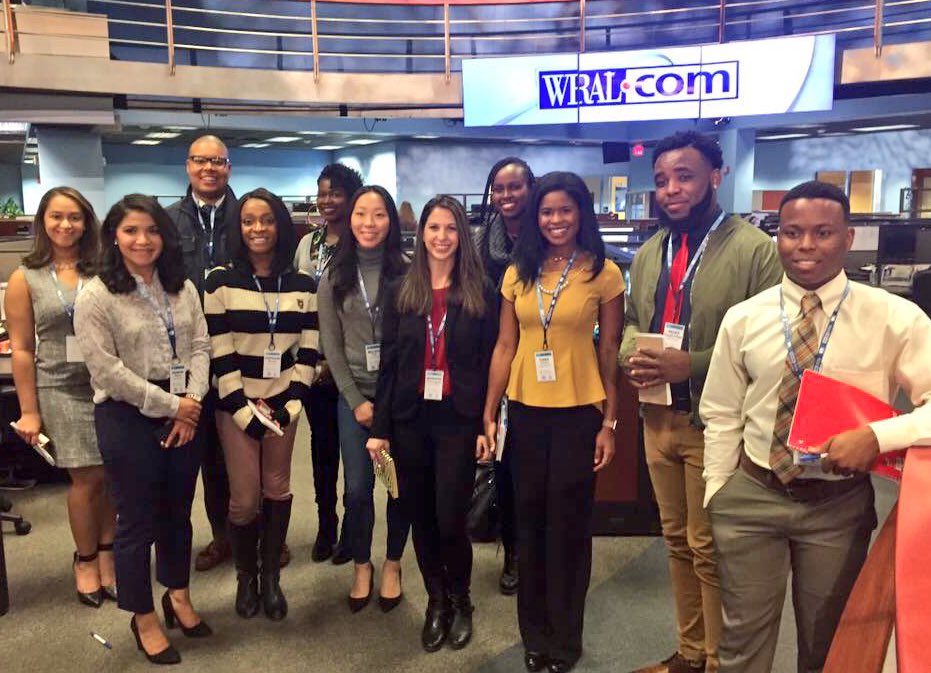 CiaraVLucas's tweet photo. Day 1 of the fellowship at @WRAL is complete! I am surrounded by the most talented and inspiring young journos. We are the future! #MJSB17 😁 https://t.co/wYDNe3FXcX