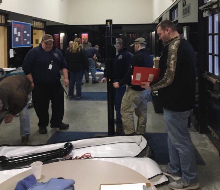 ShipFire's tweet photo. #SFDtraining In between calls, members had a walk-through tonight in preparation for our TMI evacuation drill next month. https://t.co/BwWOd4pK30