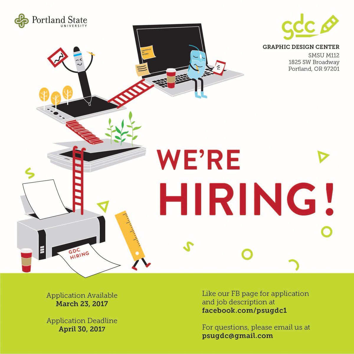 psugdc's tweet photo. JOB OPENINGS ALERT! https://t.co/VGjnkc3it4