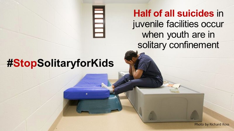 JusticePolicy's tweet photo. The UN states 15 days straight in solitary is torture. #KaliefBrowder spent over 300 consecutive days in solitary at 17 #StopSolitaryForKids https://t.co/6RjMyxmrHF
