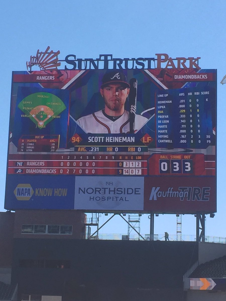 RealCJ10's tweet image. What's up @SunTrustPark? Very impressed with new digs, but that's not how u spell @FreddieFreeman5. Couple weeks to figure it out!