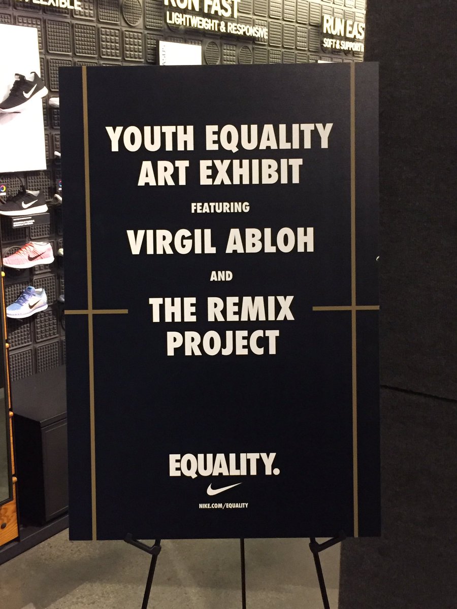 TheRemixProject's tweet photo. #remixchicago x #niketownchicago came together with @virgilabloh @kane_one_ and a dozen more artists to celebrate #equality in our city. https://t.co/L4HDdtllpR