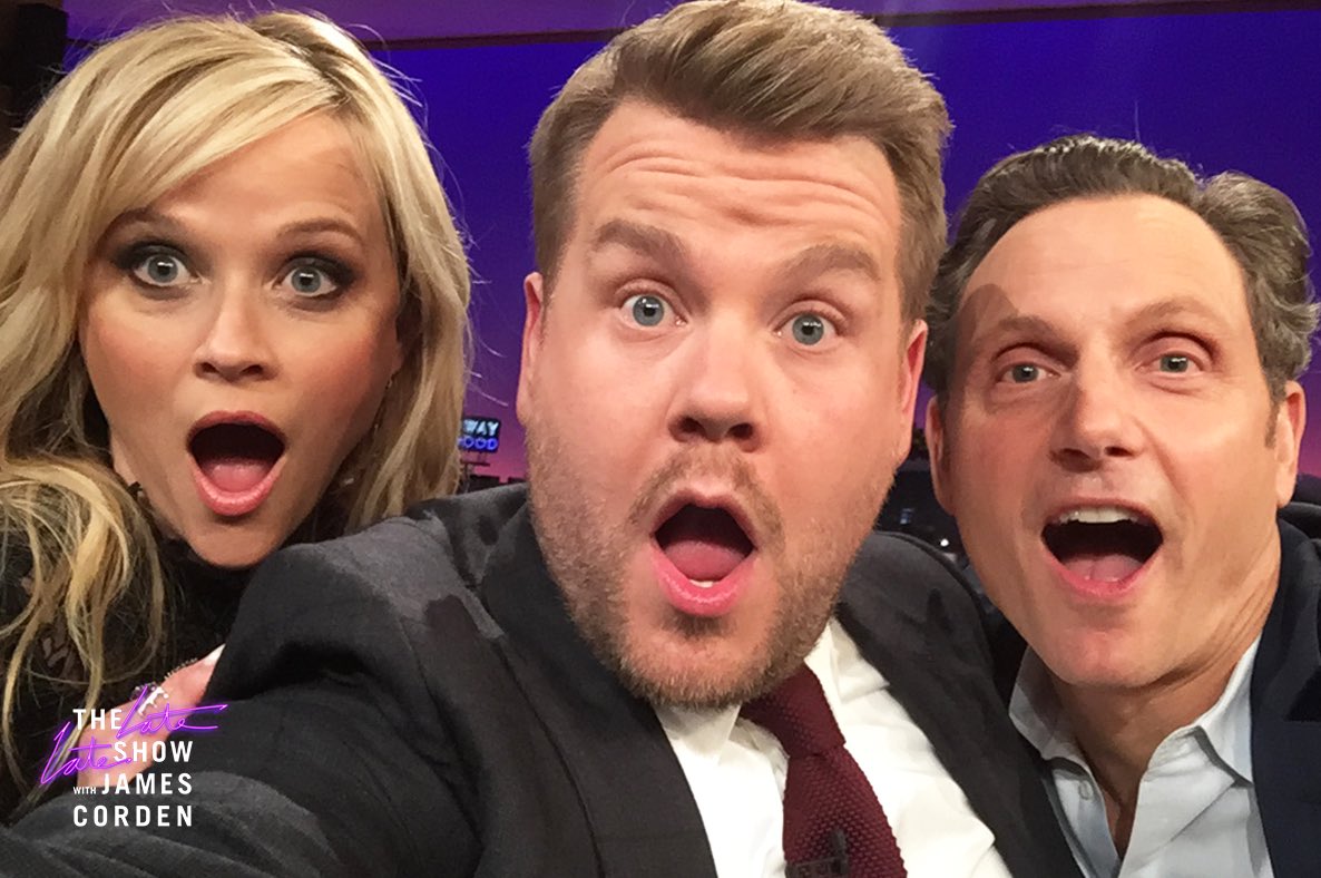 ReeseW's tweet image. These expressions are proof we will be talking #BigLittleLies and more.... Tonight on @latelateshow! 12:37/11:37c on CBS