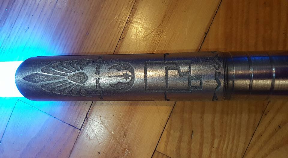 swhitmer_edu's tweet image. Salt water etching Al &amp;amp;, Cu plating to make relic saber. Practice for fall art class  @StarWarsinClass #rebellegion #alphabase #starwars
