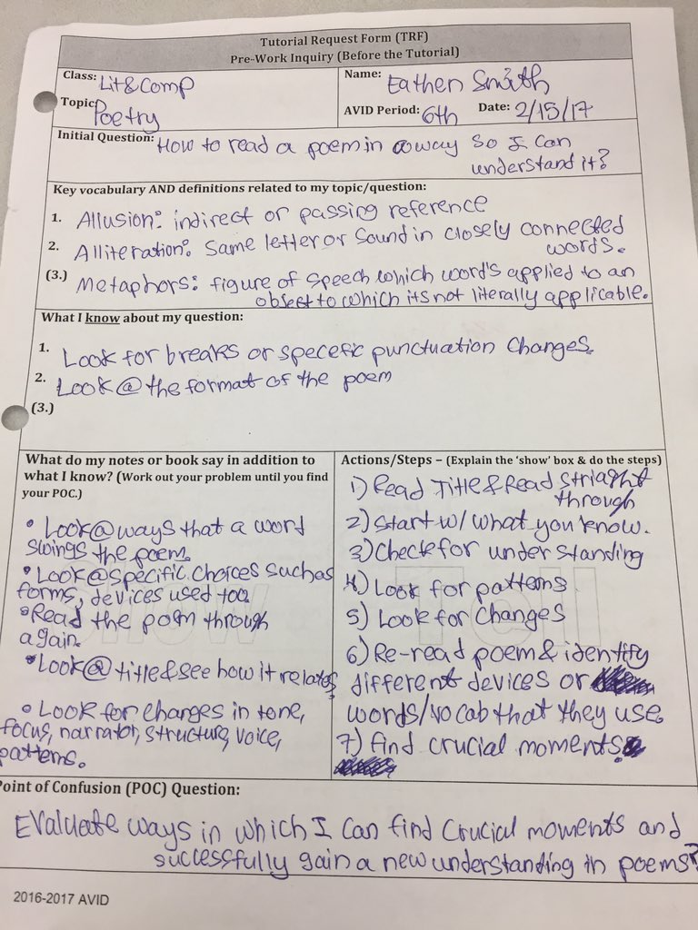 tutorial request form avid questions humorousestuary