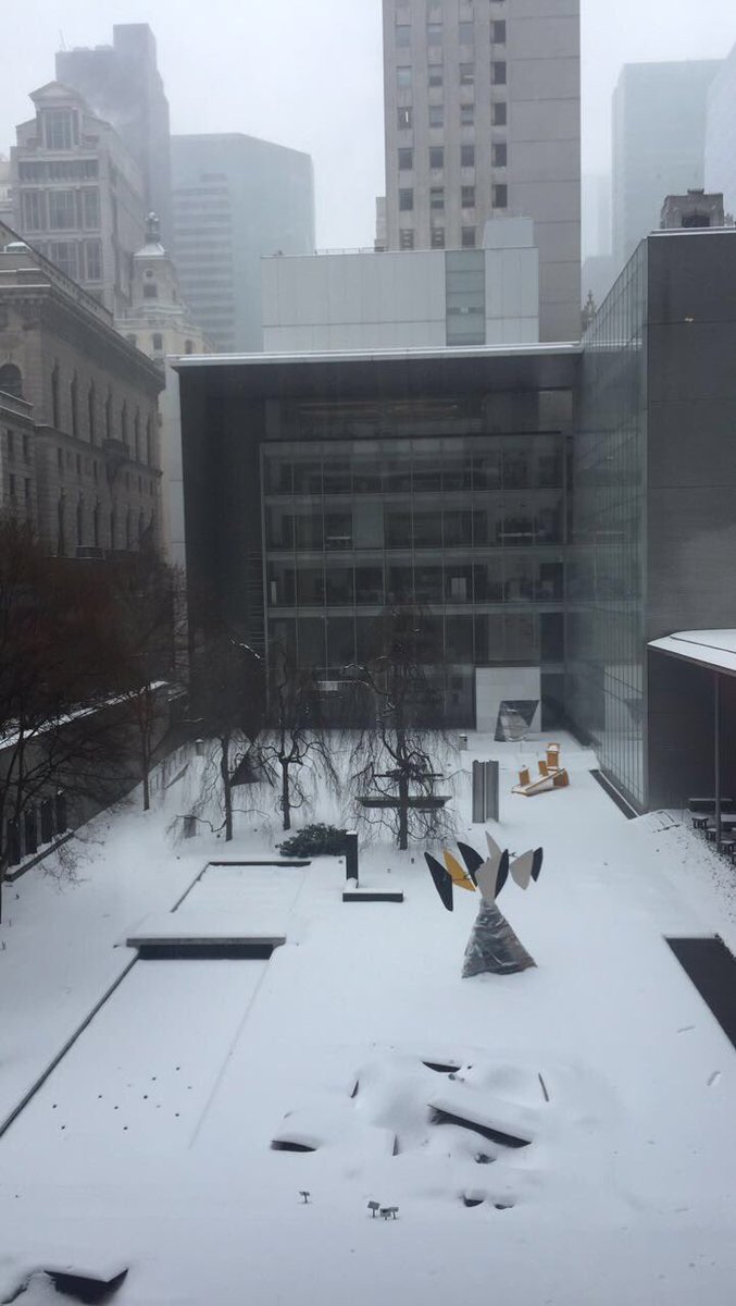 tarathearch's tweet photo. MoMA courtyard on a snowy day(blizzard:/) https://t.co/jzPk11tDcx