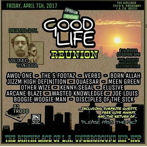 quaesar's tweet photo. April 7th! @Volume10_hiphop @LegendMedusa @AWOLONE @JizzmHighDef @VerBSisthehomie @KennySegal #WastedKnowledge & more!... #hiphop letsgo!... https://t.co/eyA1by04Yz