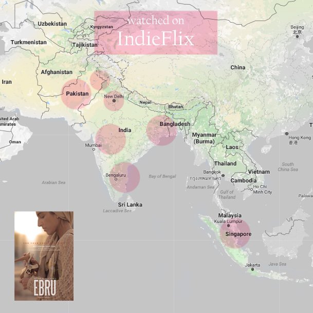 AC_Merchant's tweet image. Ebru's audience continues to grow across the world! Coverage in only 8 months. Here's to our audiences @IndieFlix ! #usa #europe #asia #film