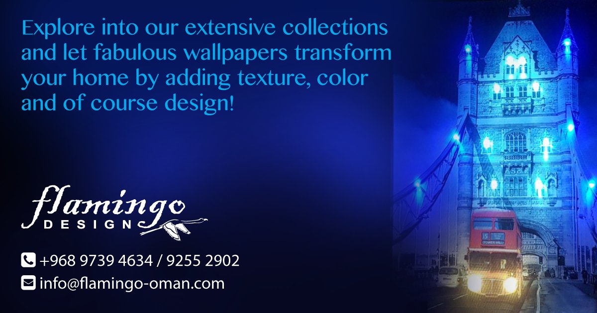 flamingo_oman's tweet photo. Explore into our extensive collections and let fabulous wallpapers transform your home by adding texture, color and of course design! https://t.co/R6GjDVXtxV