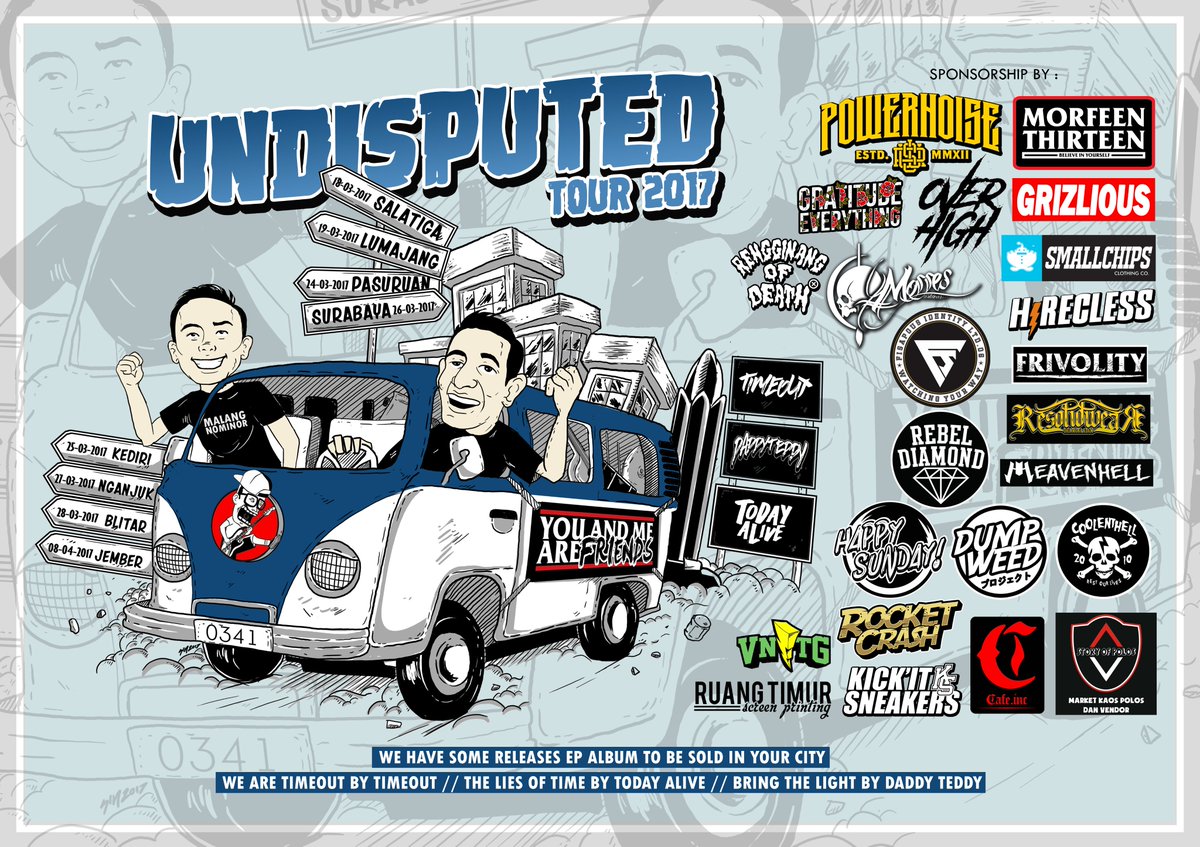 UNDISPUTED TOUR 2017
with Today Alive, Daddy Teddy &amp; Timeout
spread the new EP Album; The Lies of Time, Bring The Light &amp; Wearetimeout EP