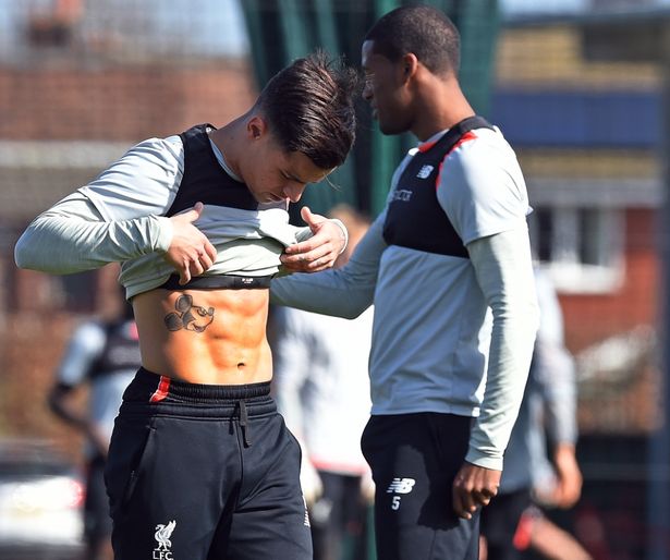 Coutinho Shows Off Incredibly Bad Tattoo In Liverpool Training Sportbible