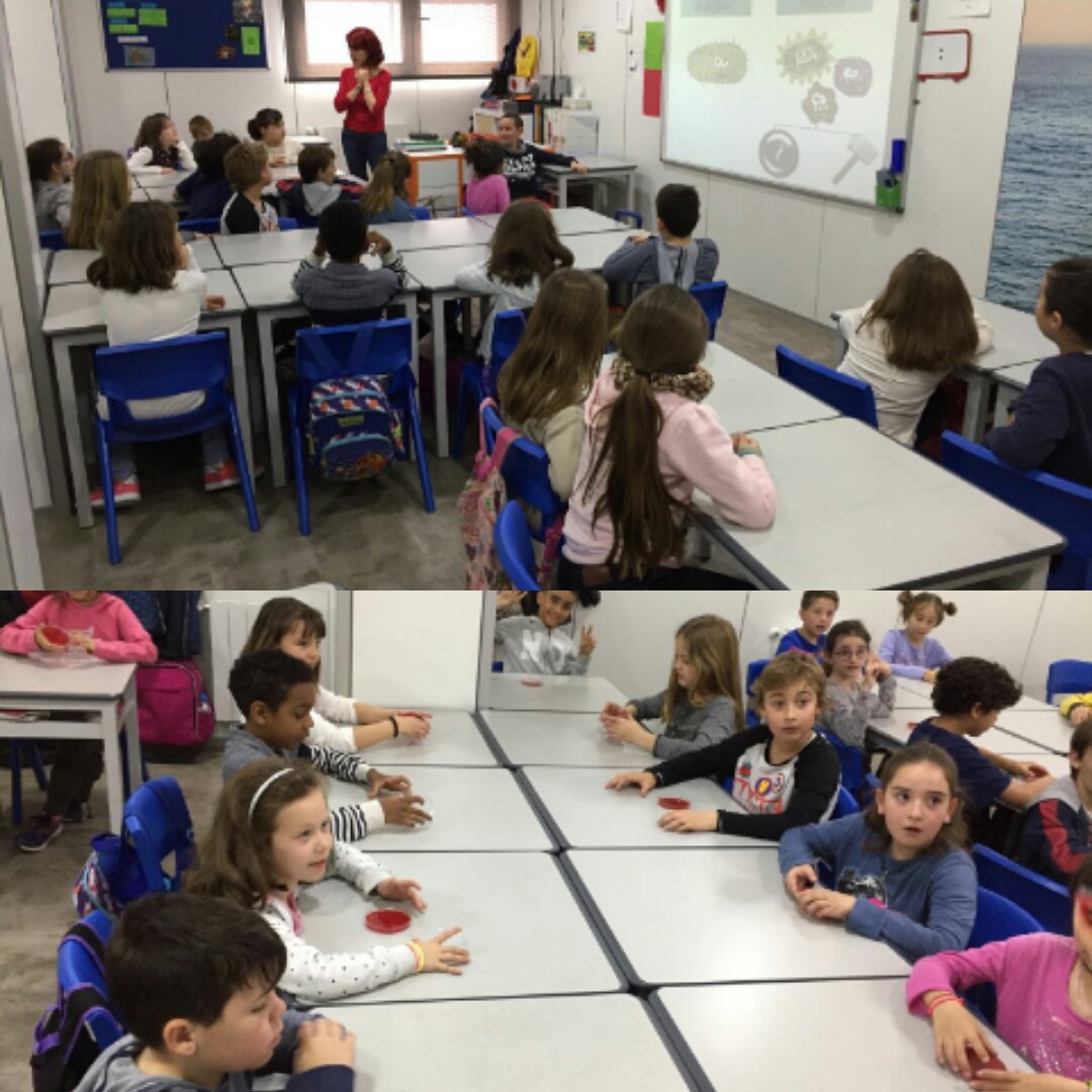 <a href="/maria_ssoto/">sara maria</a>, investigadora a <a href="/ISGLOBALorg/">ISGlobal</a> endinsa als alumnes de l'escola Goya en el fascinant món dels bacteris