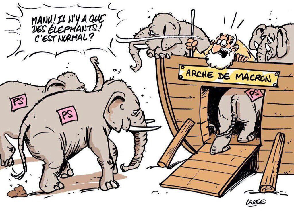 florencedesruol's tweet photo. Macron c'est l'arche de Noé qui  penche dangereusement à gauche tellement y a d'éléphants à bord https://t.co/WToG4inDRS