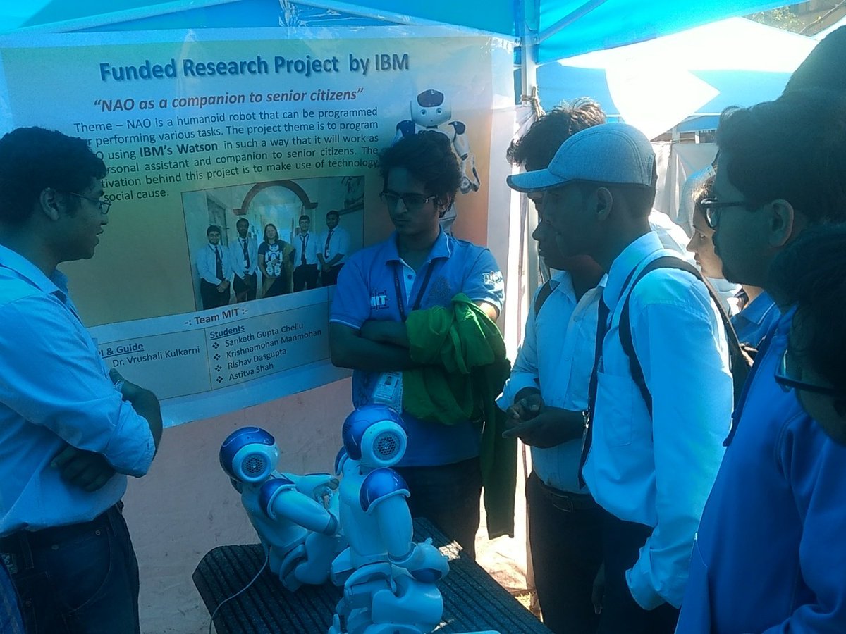 MITroboChintu's tweet photo. 'Chintu' : Robot Companion at Texephyr, MIT pune. Overwhelming response from all students. @IBMIndiaUR #RobotCompanion https://t.co/8PahBqEYoL