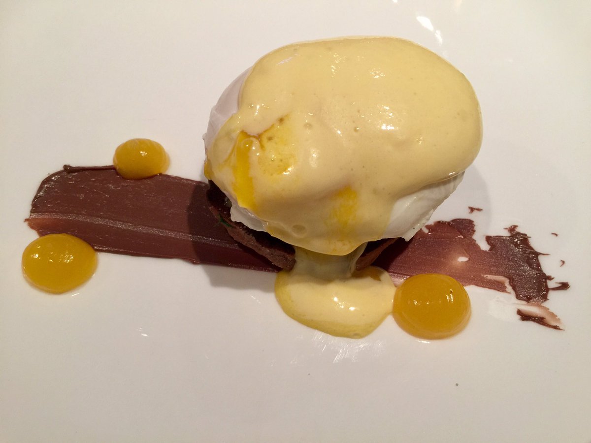 SouthernSunGrp's tweet photo. Next is Henrico Grobbelaar's toasted chocolate scone eggs benedict with white chocolate and orange hollandaise. https://t.co/UM6HQoYp5i
